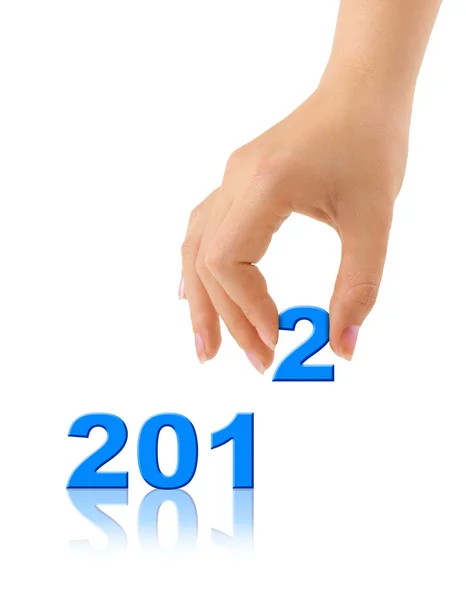 号码 2012 年和手 — 图库照片