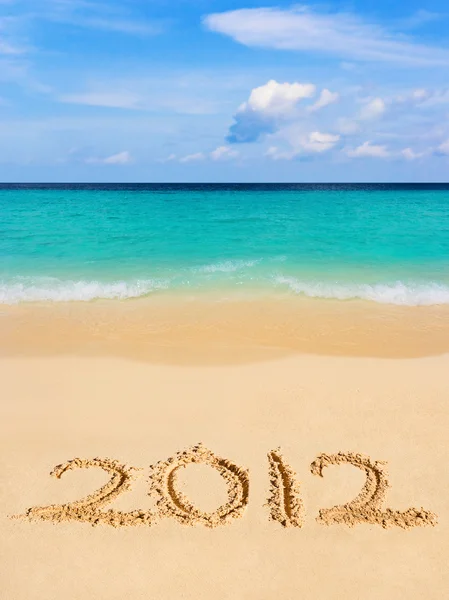 Numbers 2012 on beach — Stock Photo, Image