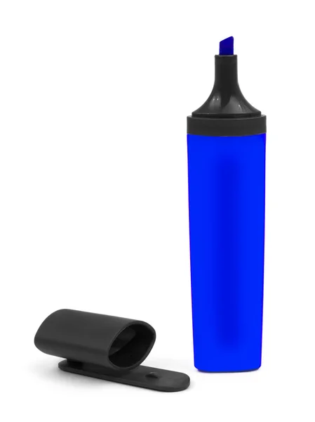 Marcador azul e tampa — Fotografia de Stock