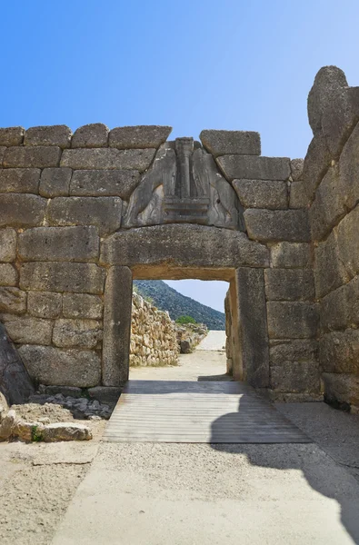 Oroszlán kapu mellett mycenae, Görögország — Stock Fotó