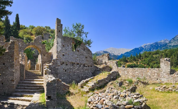 Ruiny starého města v Mystře, Řecko — Stock fotografie