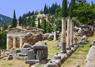 Ruins of the ancient city Delphi, Greece clipart