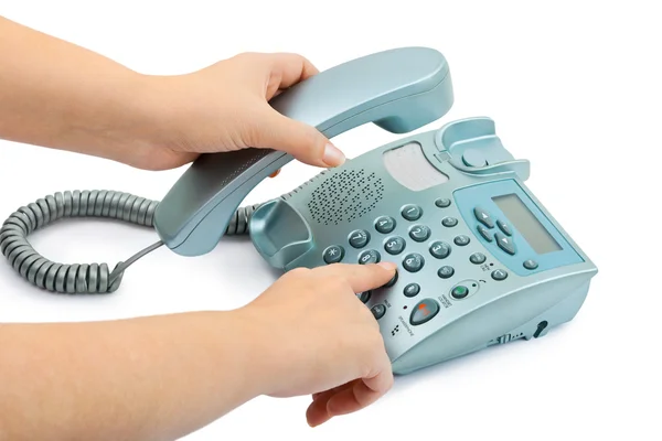 Teléfono y mano — Foto de Stock