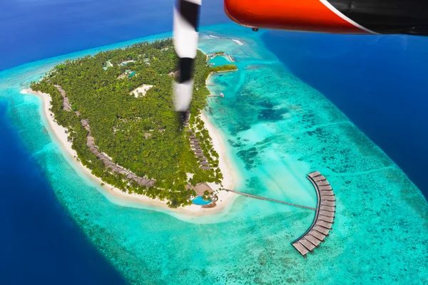 Tropický ostrov v Maledivy — Stock fotografie