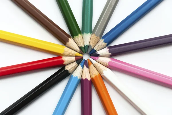 彩色铅笔的数目 — 图库照片