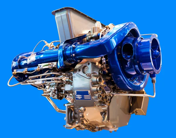 Motor v modrém pozadí — Stock fotografie
