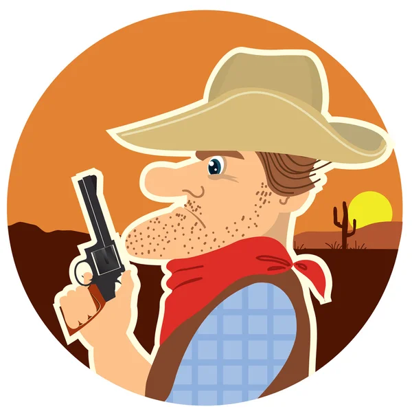 Cowboy portrait.vector Farbe Cartoons — Stockvektor