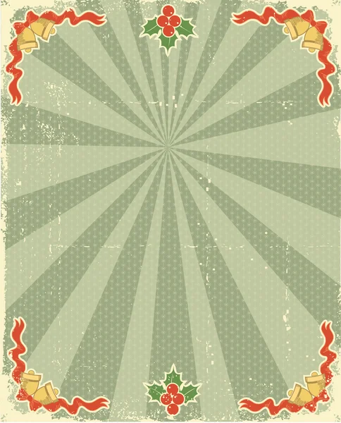 Tarjeta de Navidad Vintage con elementos navideños para el diseño — Archivo Imágenes Vectoriales
