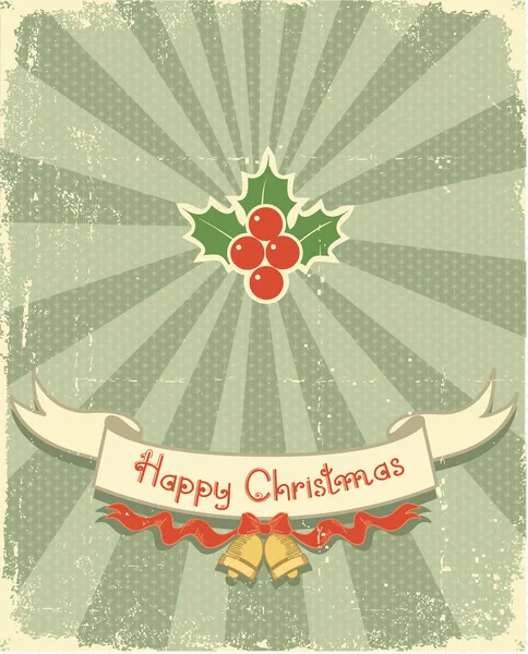Рождественская открытка с элементами дизайна — стоковый вектор