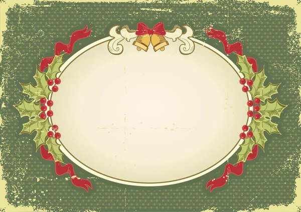 Tarjeta de Navidad Vintage con elementos navideños para el diseño — Vector de stock