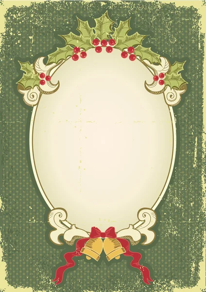 Tarjeta de Navidad vintage para el diseño con elementos navideños — Vector de stock