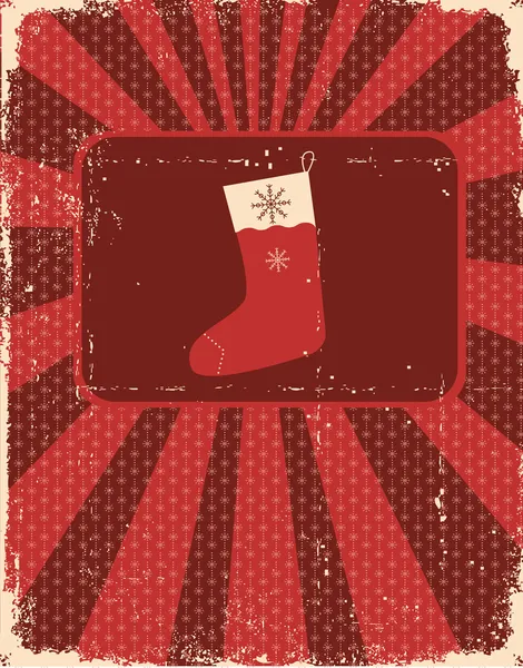 Vintage christmas card on old paper texture for design — Stock Vector