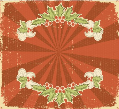 Christmas card.Vintage background. Winter holiday postcard clipart