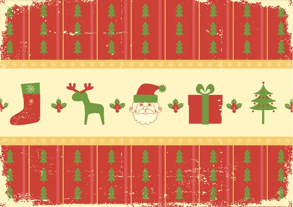 Ročník Vánoční pozadí karta pro dovolenou — Stockový vektor