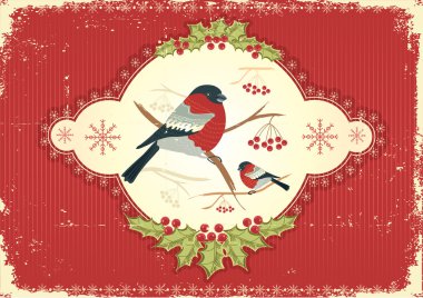 Greeting card.Vintage christmas image clipart
