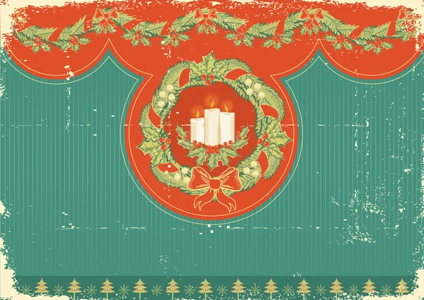 Vintage Weihnachtskarte für Hintergrund — Stockvektor