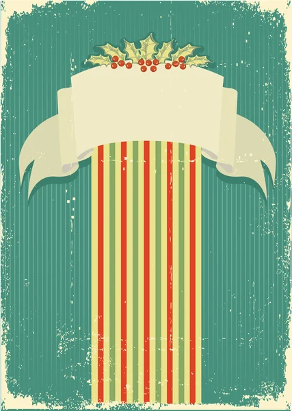 Вінтажна різдвяна листівка для фону — стоковий вектор