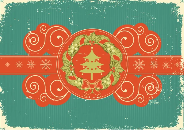 ビンテージ クリスマス カードの背景 — ストックベクタ