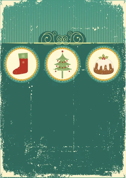 Cartão de Natal vintage para fundo — Vetor de Stock