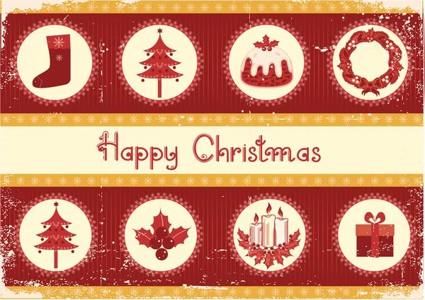 Vintage Christmas card for background — Stock Vector