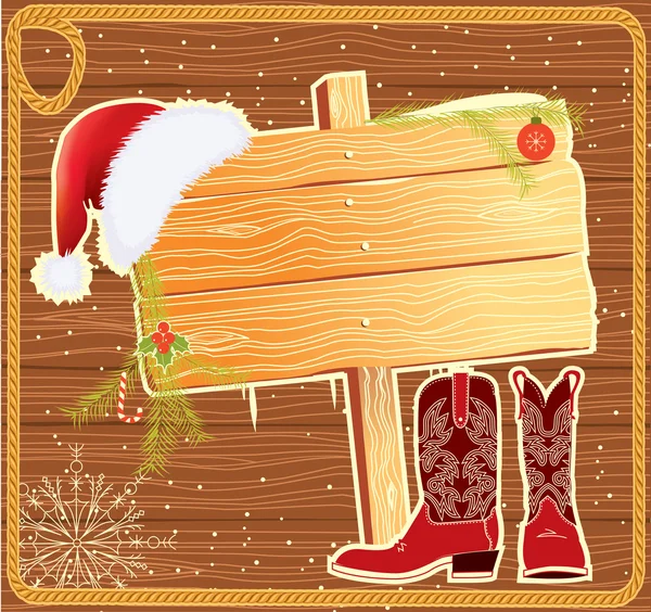 Рекламний щит рамка з Санта-Клауса капелюх. Вектор новорічні фону — стоковий вектор
