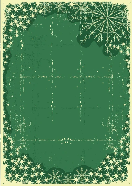 Vintage green christmas card for text or design on old paper — Stock Vector