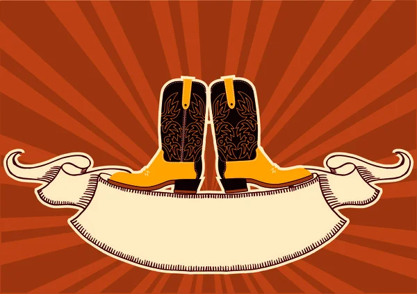 Cowboy-Boots.background mit Grunge-Elementen für Text — Stockvektor