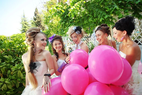 stock image Cheerful brides