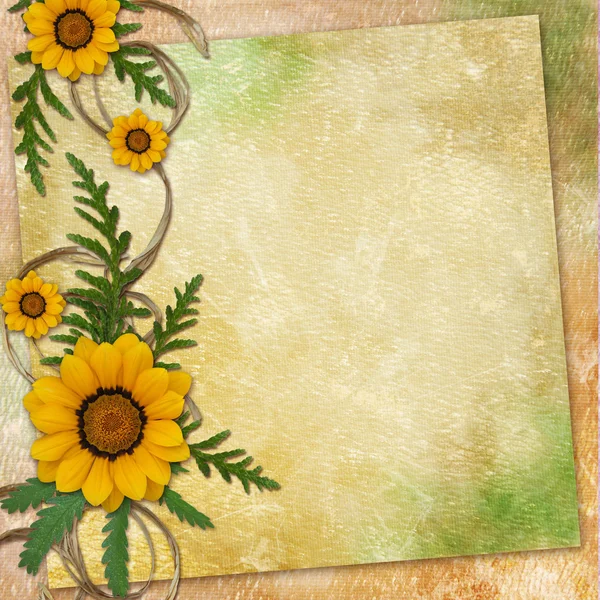 Blumengrüßkarte mit Platz für Ihren Text. — Stockfoto
