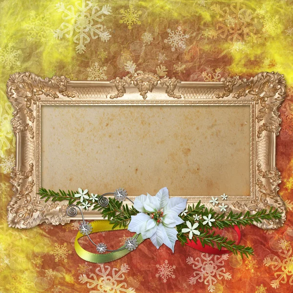 Vánoční pozadí abstraktní s dekorativní rám — Stock fotografie