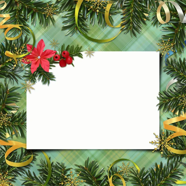 La tarjeta de felicitación a la Navidad y un Nuevo año —  Fotos de Stock