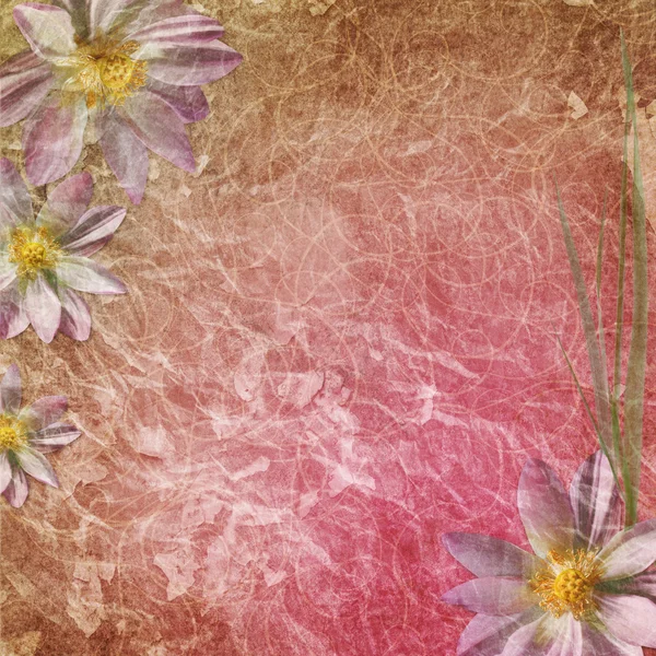 Винтажная бумага с цветами — стоковое фото