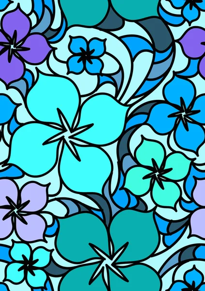 色とりどりの花のシームレスなパターン — ストックベクタ