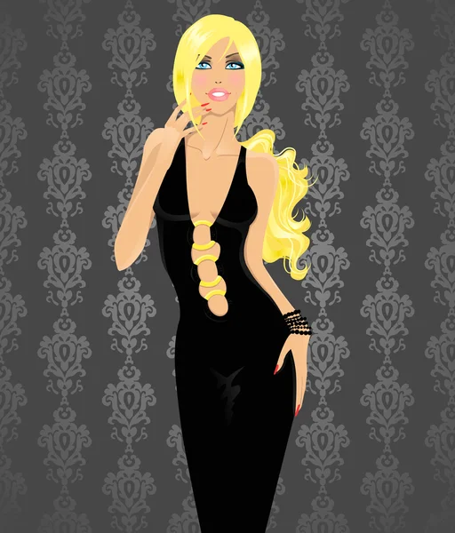 Glamour blonde fille — Image vectorielle