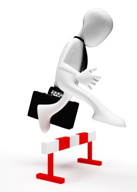 Businessman jumped over the hurdle clipart