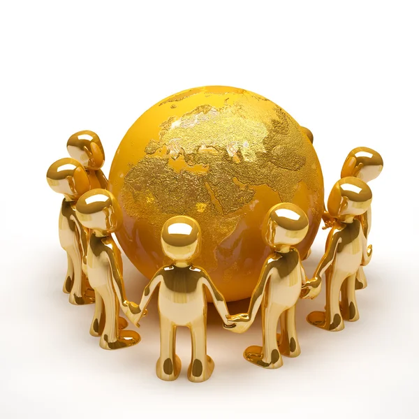 Goud rond de aarde — Stockfoto