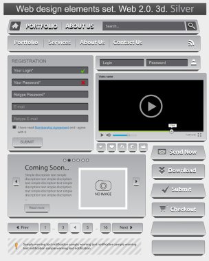 Web design elements set clipart