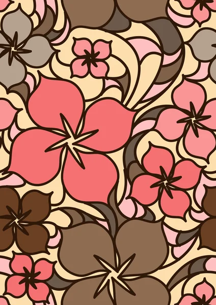 七彩花朵无缝模式 — 图库矢量图片
