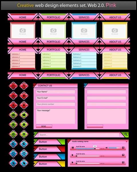 Creatief webdesign roze. — Stockvector