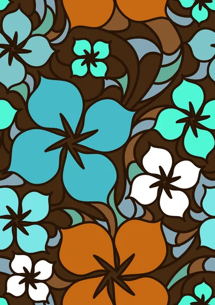 Flores coloridas padrão sem costura — Vetor de Stock