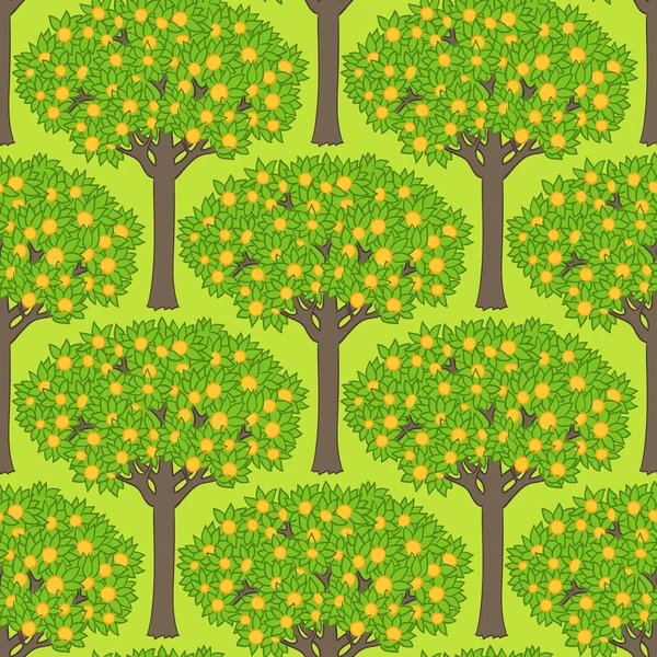 有树木的无缝图案 — 图库矢量图片