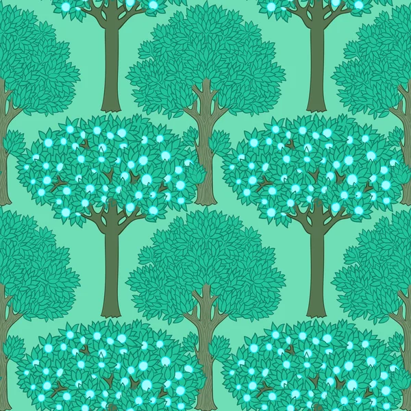 Nahtloses Muster mit Bäumen — Stockvektor