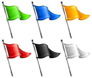 Set of triangle flags clipart
