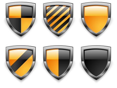 Shield security icons clipart