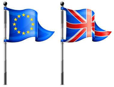 Euro & Britain flags clipart