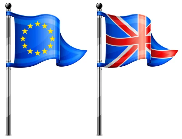 Banderas de Euro y Gran Bretaña — Vector de stock