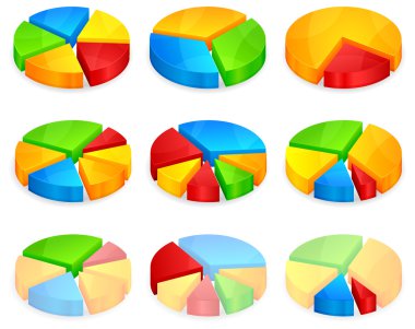 Color circular diagrams clipart