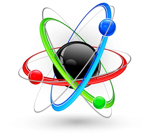 Атомный цветовой символ — стоковый вектор