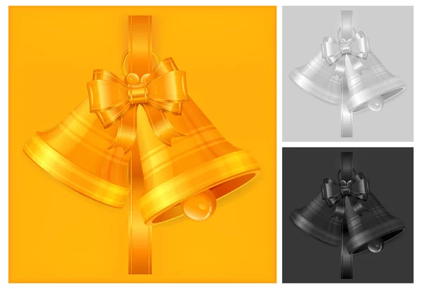 Vánoční zvonky ve zlatě — Stockový vektor