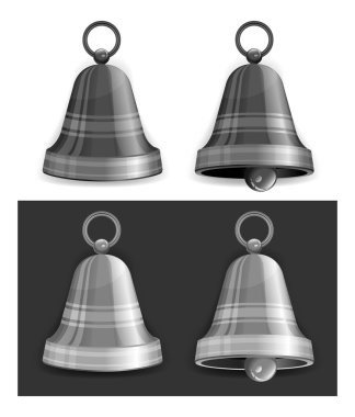 Christmas bells in grey clipart